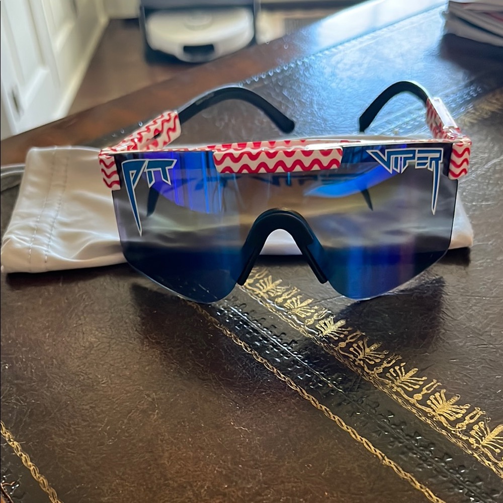 Pit Viper Zigzag Sunglasses - Red and Blue